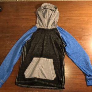 A blue and black sweatshirt